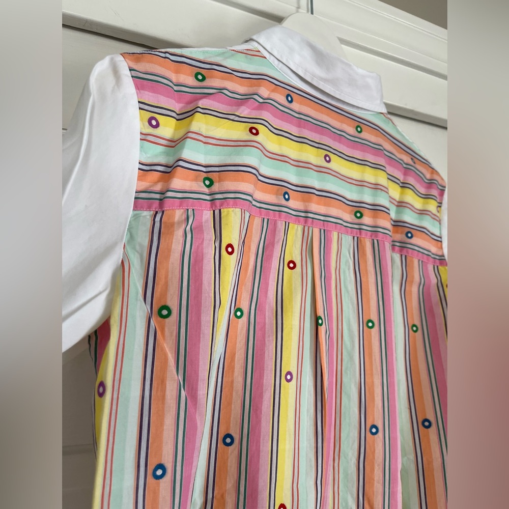 Faconnable France Designer Colorful stripe back button down blousé